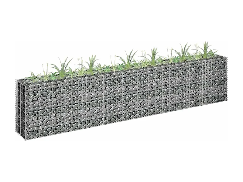 Lit surélevé à gabion Acier galvanisé 270x30x60 cm