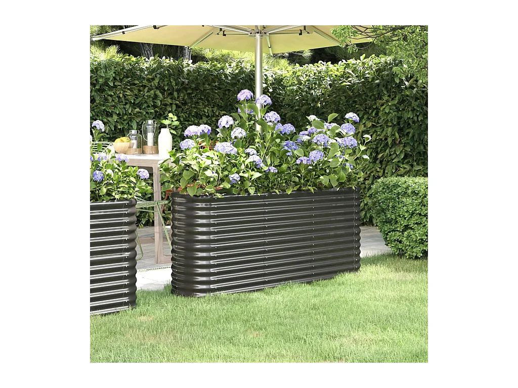 Letto da giardino rialzato in acciaio verniciato a polvere antracite