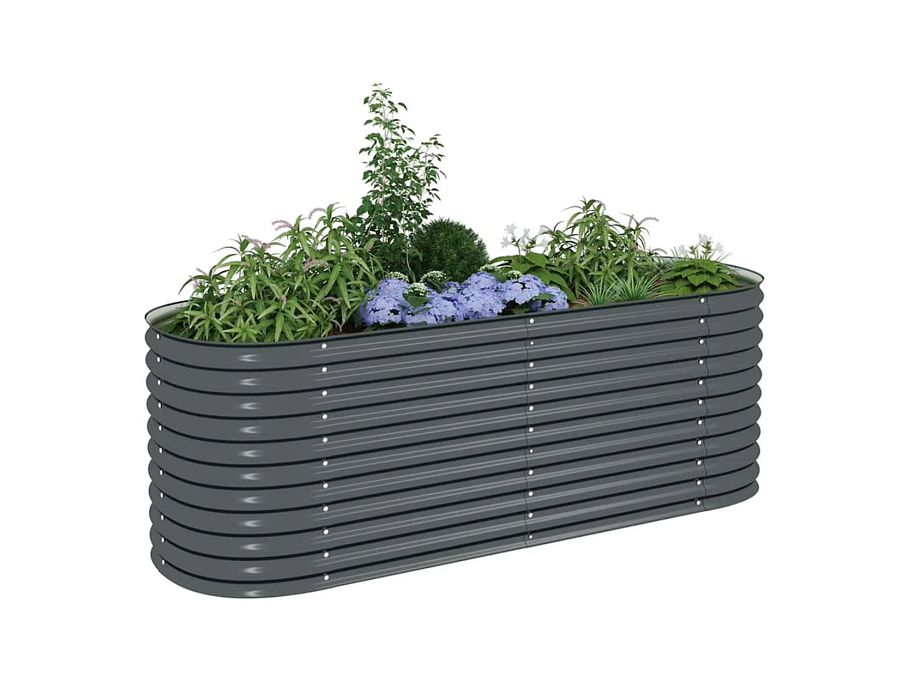 Lit surélevé de jardin 240x80x81 cm Acier galvanisé Gris