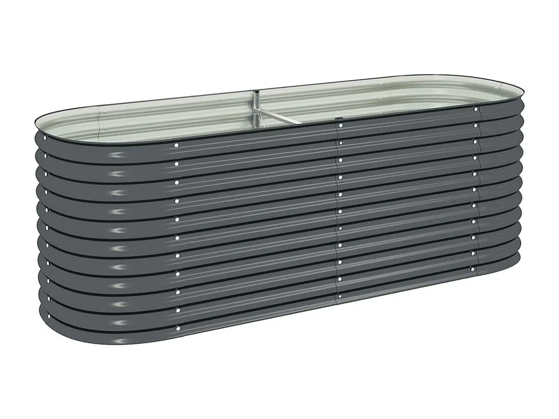 Letto da giardino rialzato 240x80x81 cm Acciaio zincato Grigio