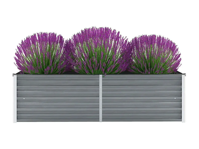 Lit surélevé de jardin Acier galvanisé 160x40x45 cm Gris