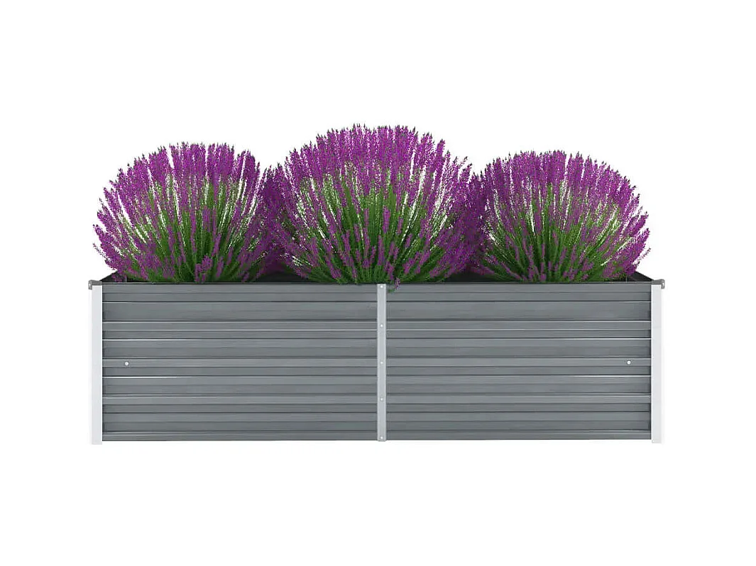 Lit surélevé de jardin Acier galvanisé 160x40x45 cm Gris