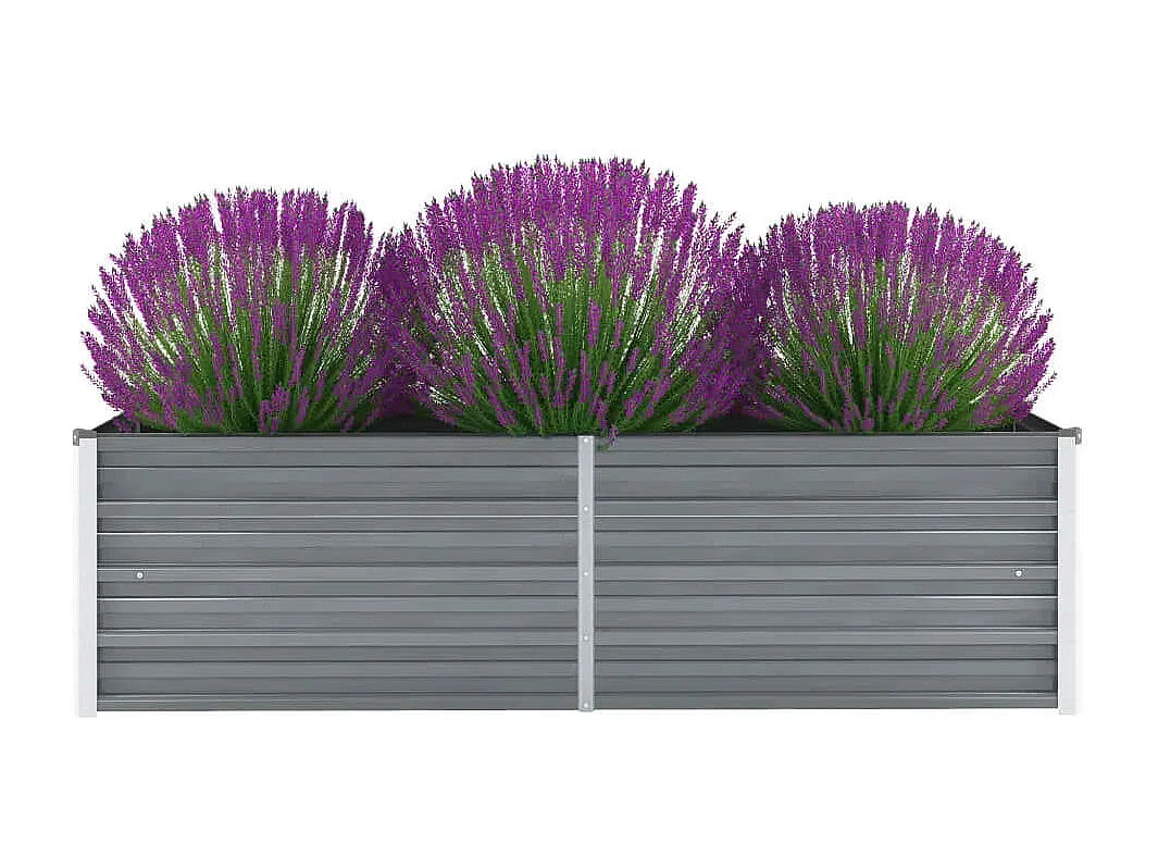 Lit surélevé de jardin Acier galvanisé 160x40x45 cm Gris