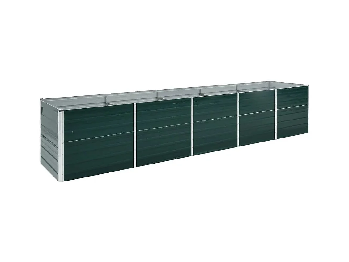 Letto da giardino rialzato in acciaio zincato 400x80x45 cm Verde