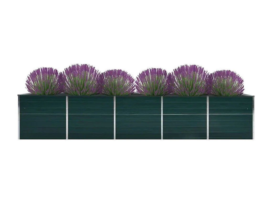 Verhoogd tuinbed Gegalvaniseerd staal 400x80x45 cm Groen