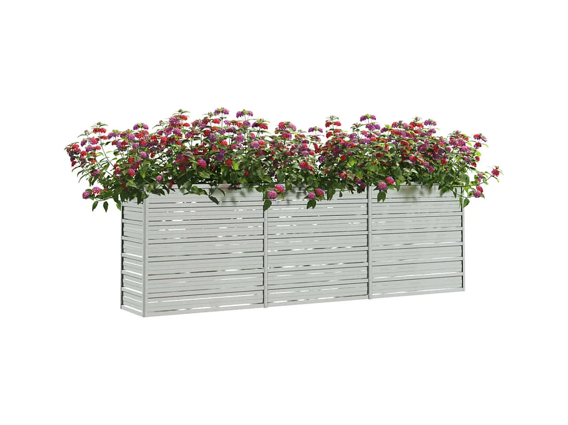 Verhoogd tuinbed 240x40x77 cm Gegalvaniseerd staal Zilver