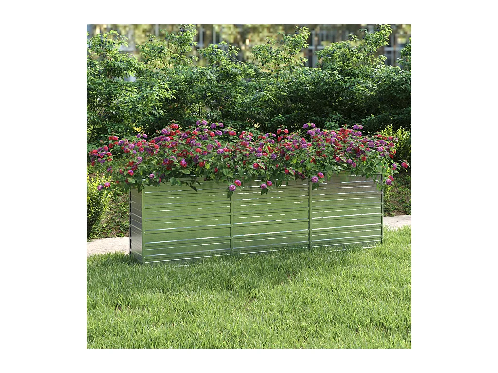 Lit surélevé de jardin 240x40x77 cm Acier galvanisé Argenté