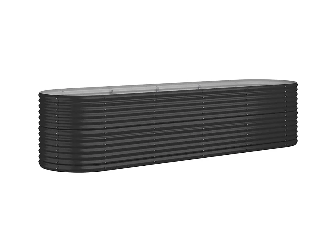 Cama de jardín elevada de acero con recubrimiento en polvo antracita