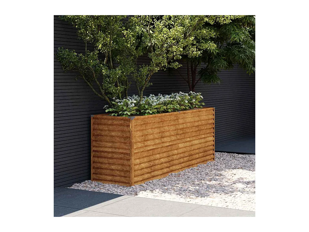 Lit surélevé de jardin 196x50x69 cm acier corten