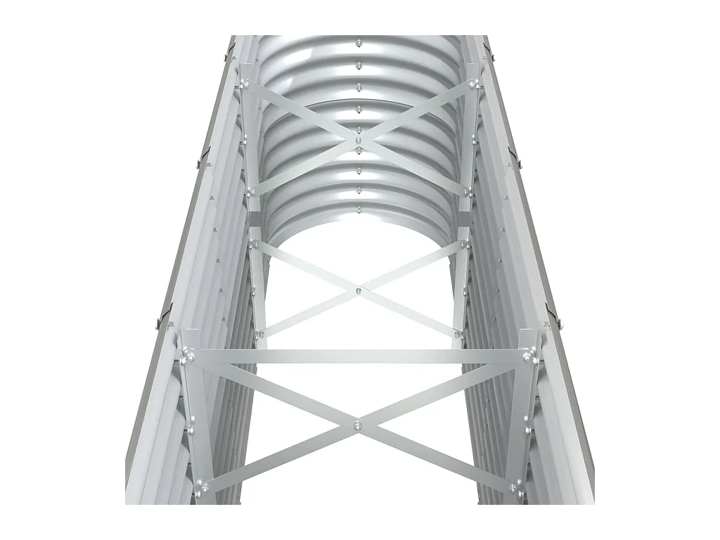 Letto da giardino rialzato in acciaio verniciato a polvere 332x40x68 cm grigio