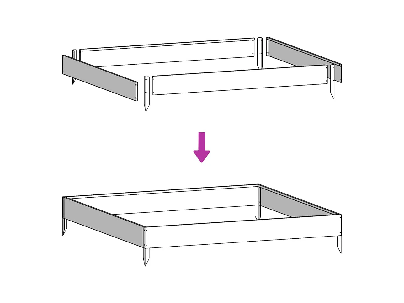 Aiuola rialzata verde oliva 100x100x26 cm in acciaio