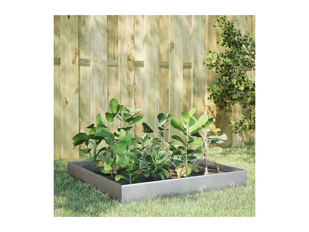 Verhoogd tuinbed 100x100x26 cm roestvrij staal