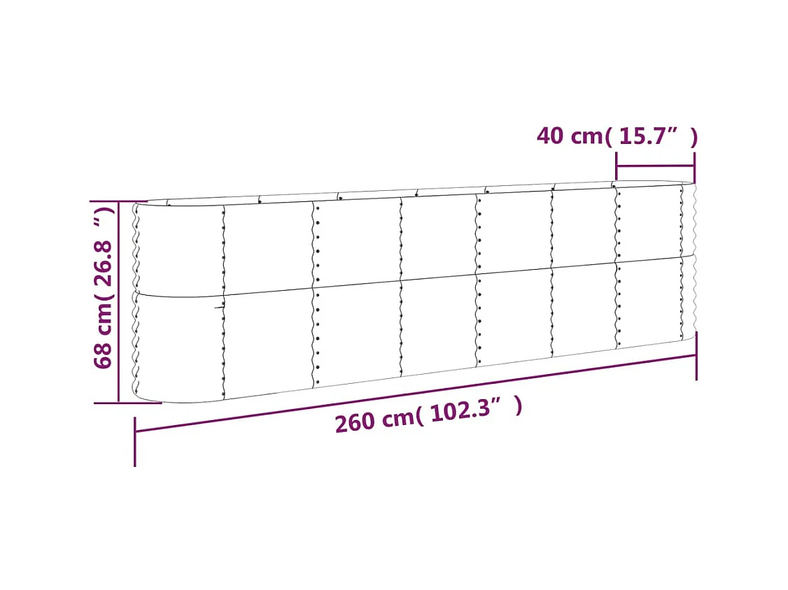 Lit surélevé de jardin Acier enduit de poudre marron