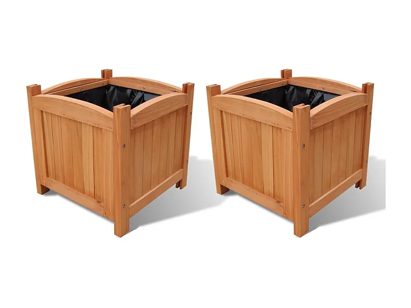 Set van 2 verhoogde bedden Hout 30x30x30 cm