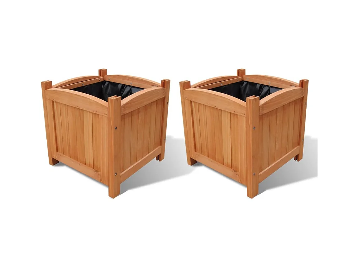 Ensemble de 2 lits surélevés Bois 30x30x30 cm