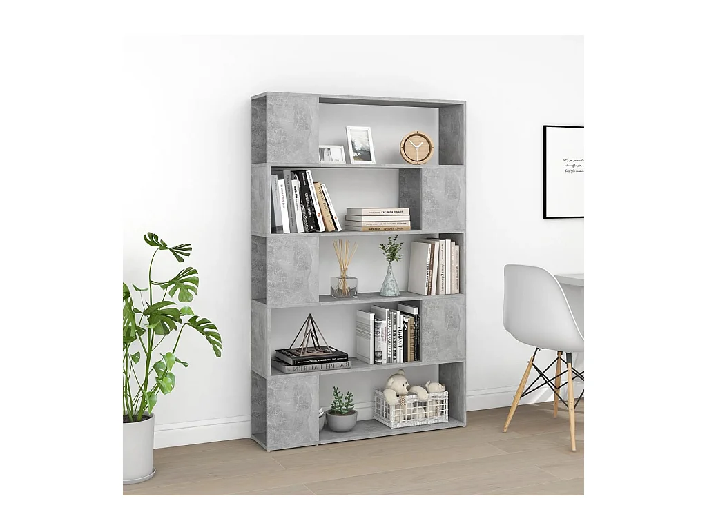 Bibliothèque de séparation Gris béton Bois d'ingénierie