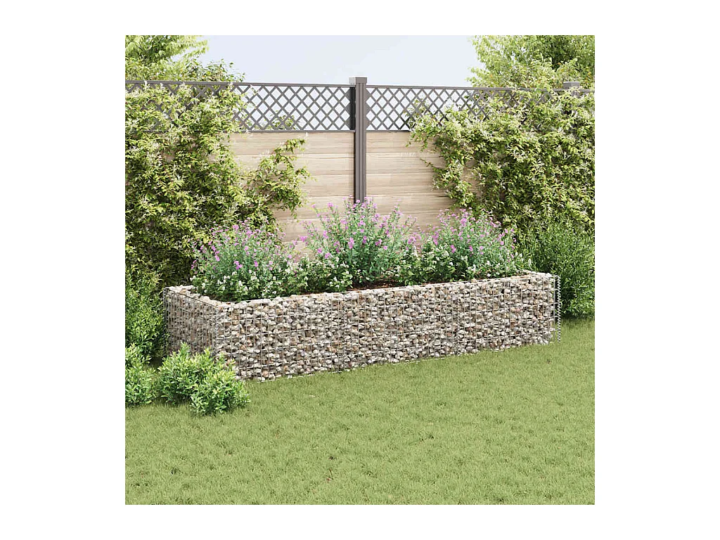 Gabbione letto rialzato in acciaio 270x90x50 cm