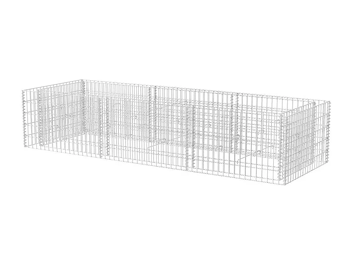 Lit surélevé à gabion Acier 270x90x50 cm