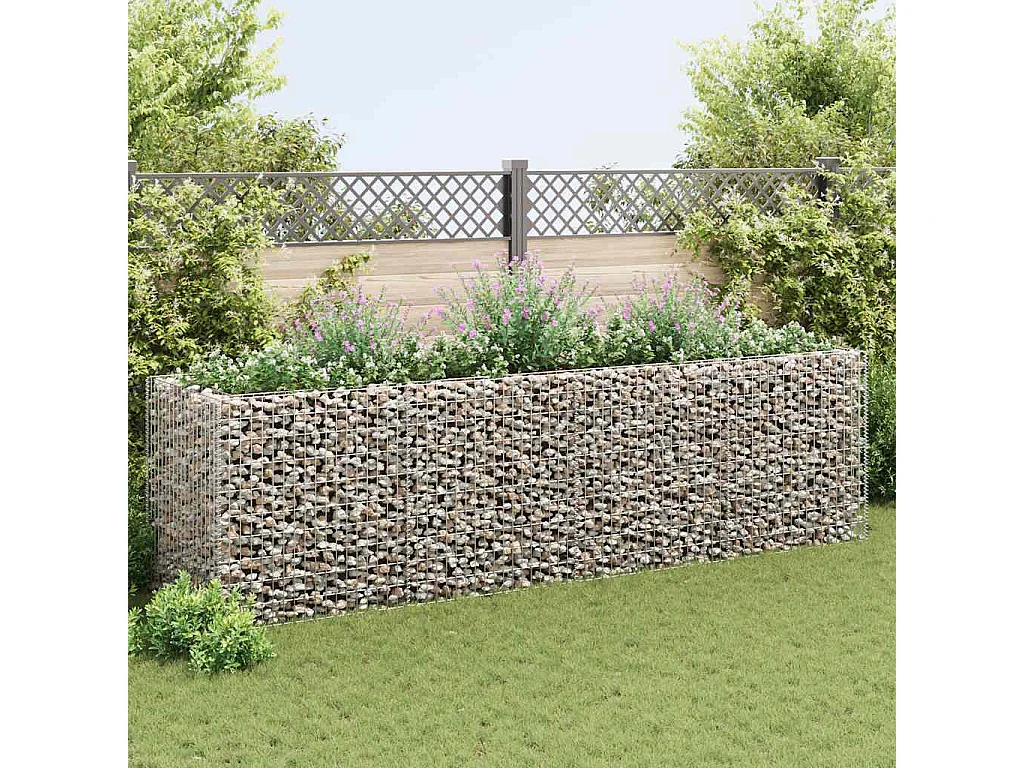 Lit surélevé à gabion Acier 360x90x100 cm