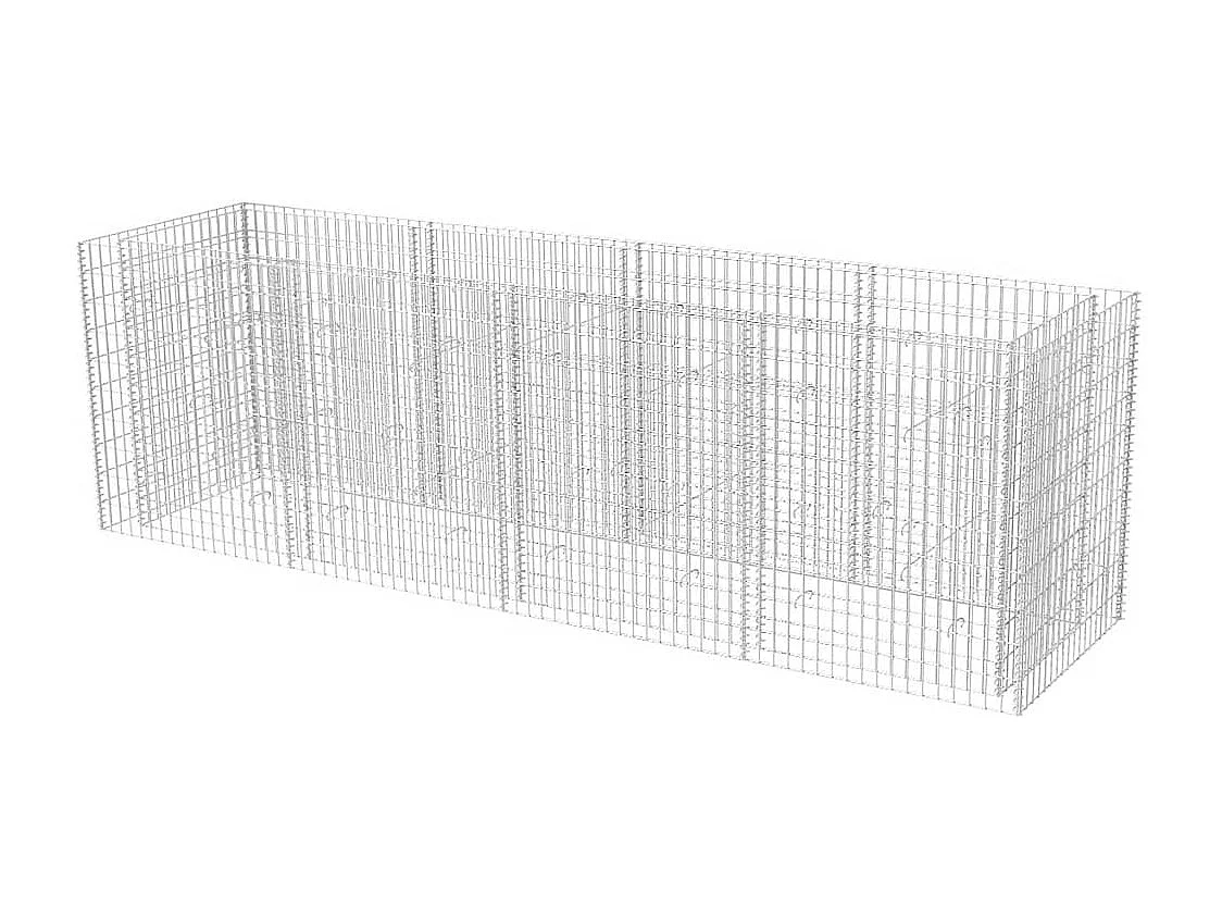 Lit surélevé à gabion Acier 360x90x100 cm