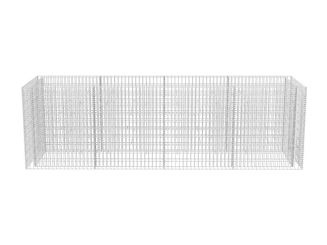 Lit surélevé à gabion Acier 360x90x100 cm