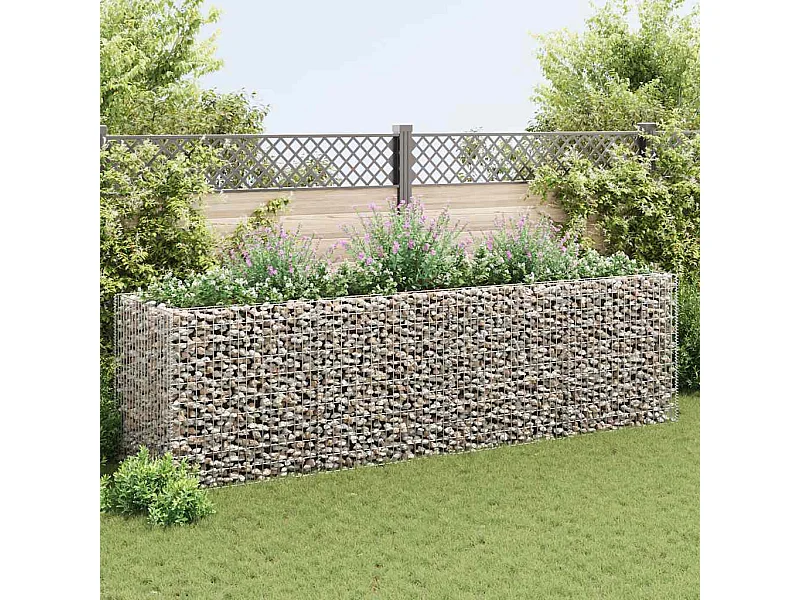 Lit surélevé à gabion Acier 360x90x100 cm