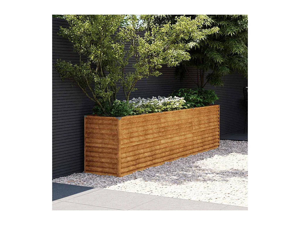 Lit surélevé de jardin 291x50x69 cm acier corten