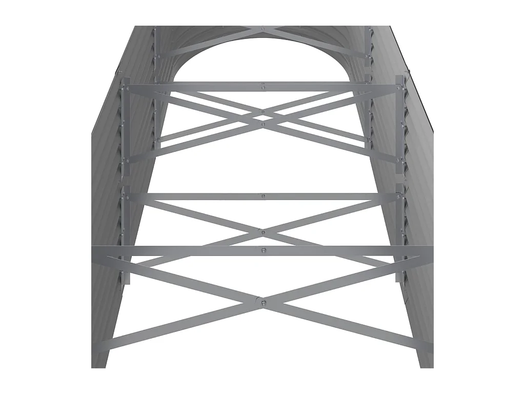 Bancal de jardín elevado de acero con recubrimiento en polvo, 296 x 80 x 68 cm, gris