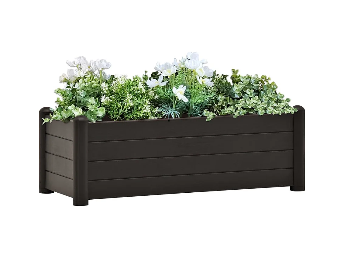 Letto rialzato PP Antracite 100x43x35 cm