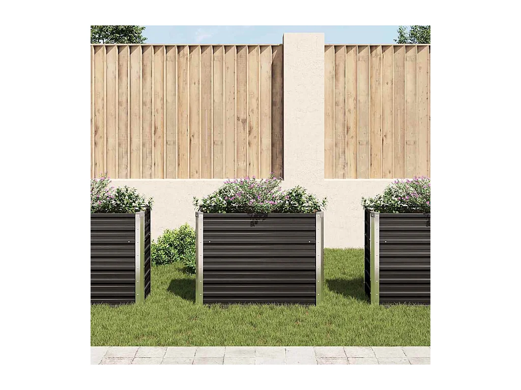 Letto rialzato Antracite 100x40x77 cm Acciaio zincato