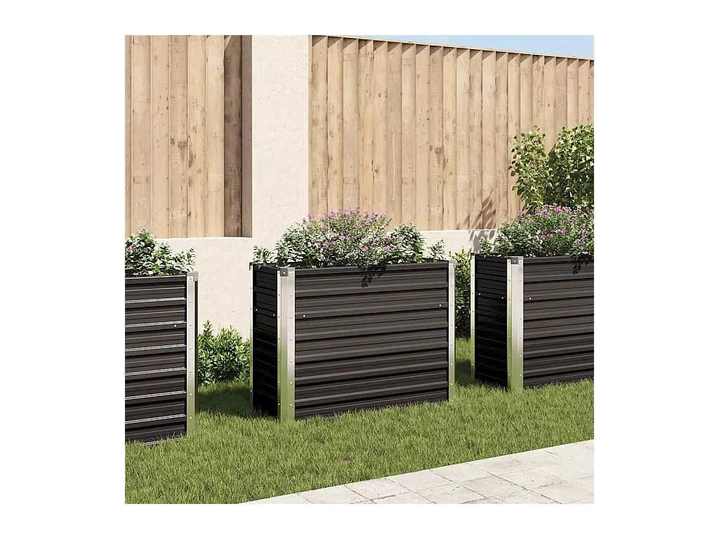 Lit surélevé de jardin Anthracite 100x40x77 cm Acier galvanisé