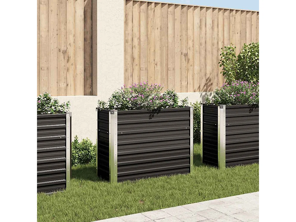 Lit surélevé de jardin Anthracite 100x40x77 cm Acier galvanisé