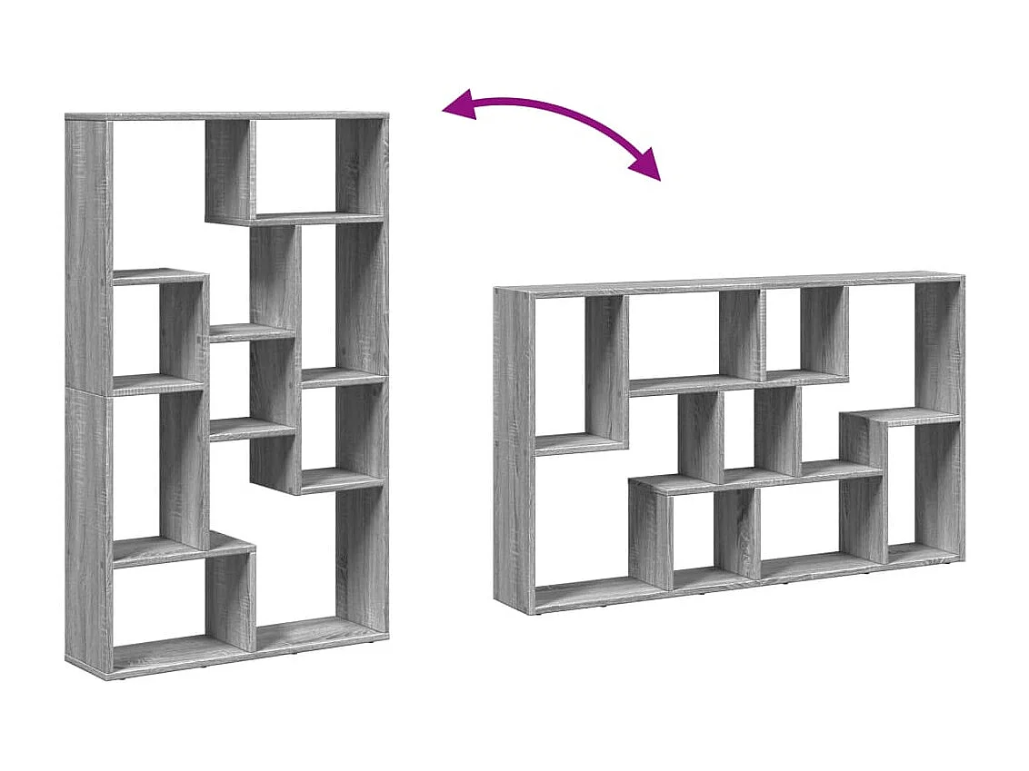 Libreria Sonoma grigia 72x20x120 cm in legno ingegnerizzato