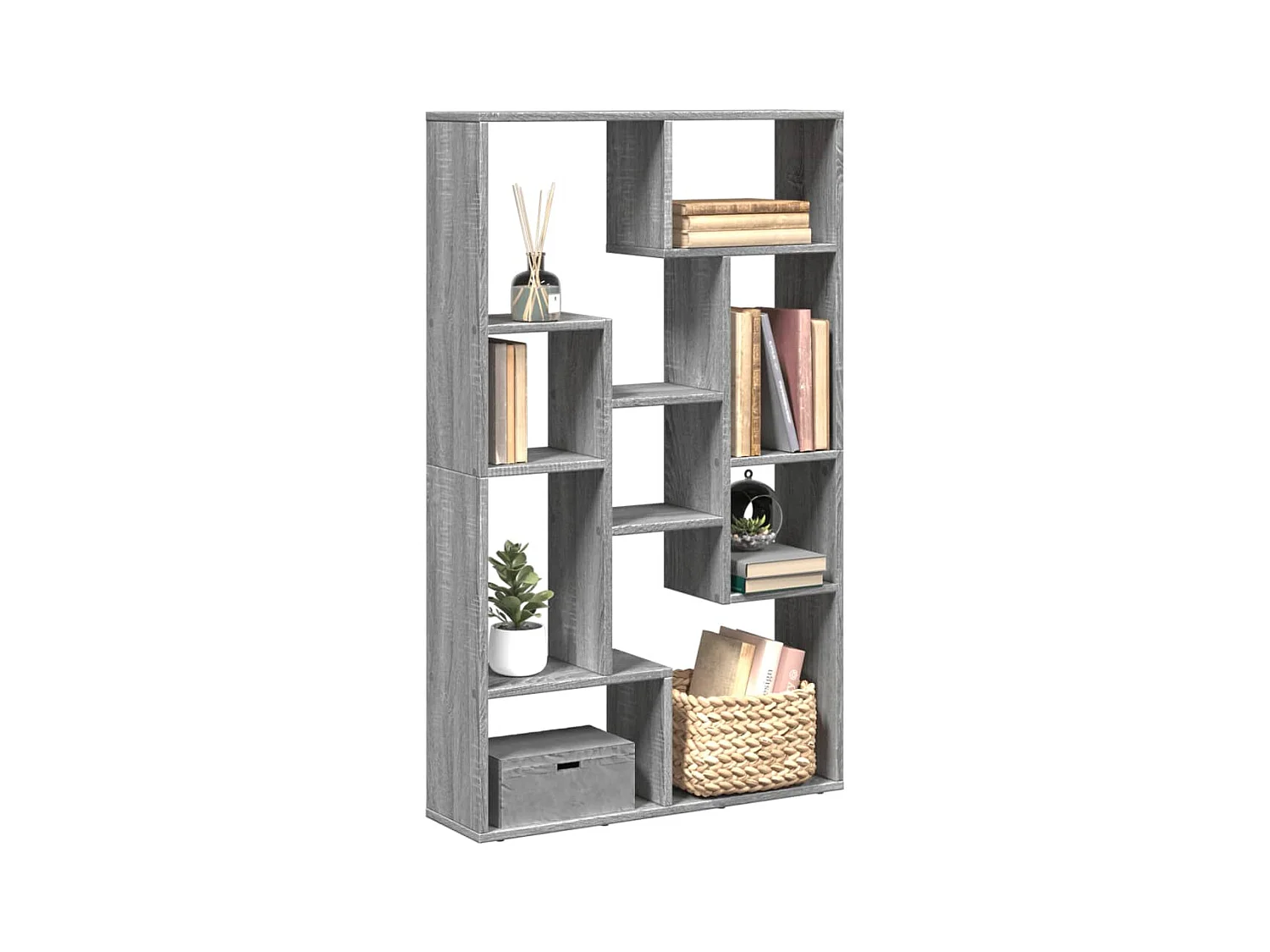 Bibliothèque sonoma gris 72x20x120 cm bois d'ingénierie