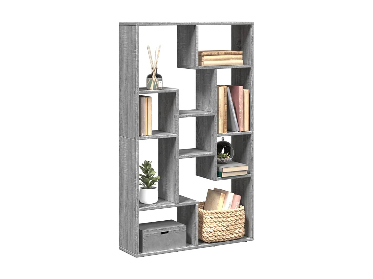 Librería Sonoma gris 72x20x120 cm madera de ingeniería