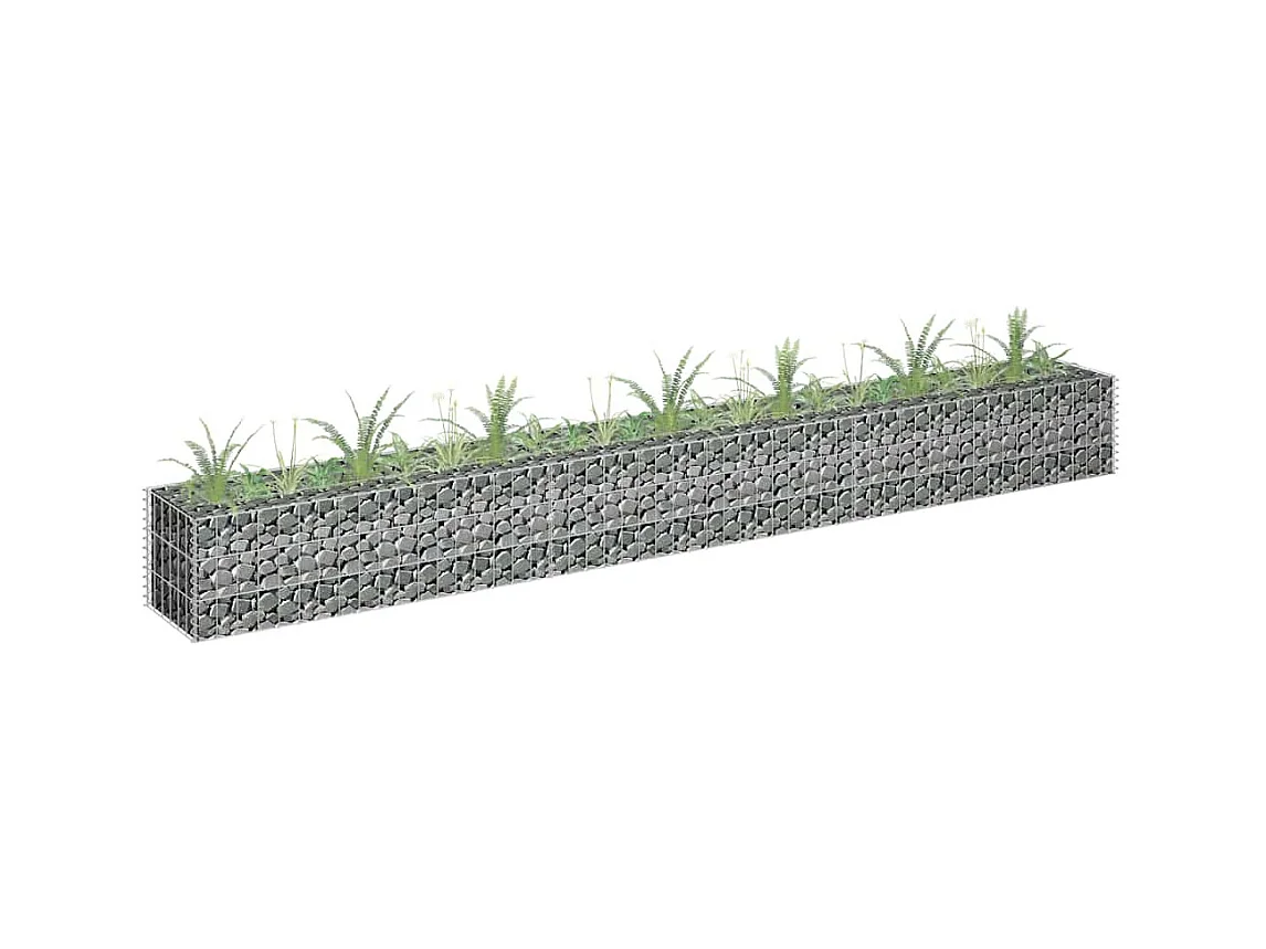 Lit surélevé à gabion Acier galvanisé 270x30x30 cm