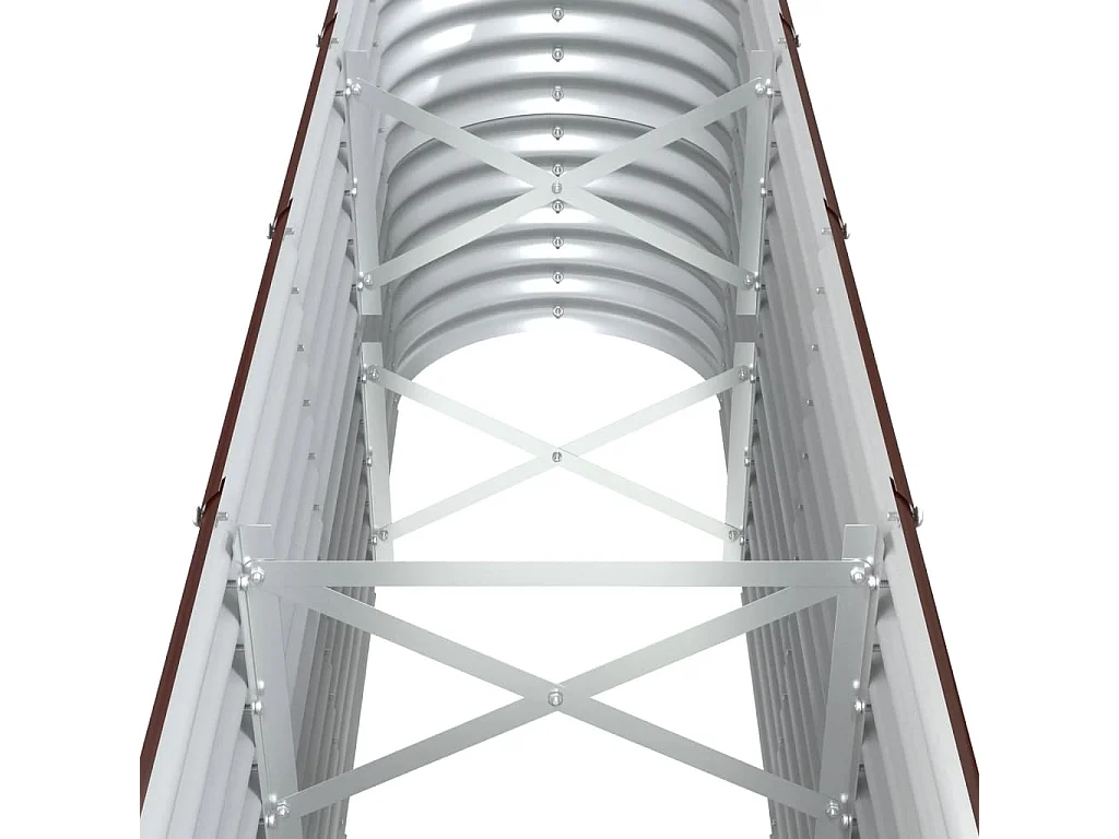 Cama de jardín elevada de acero con recubrimiento en polvo marrón