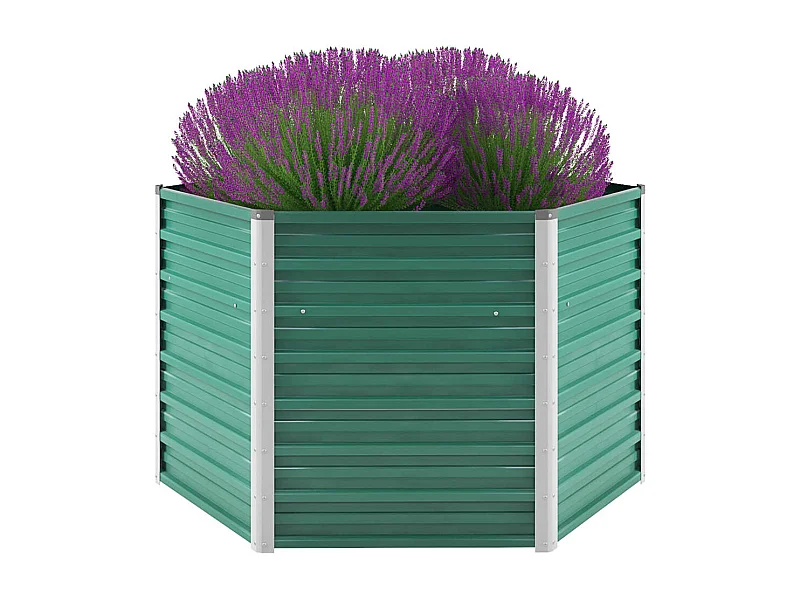 Verhoogd tuinbed Gegalvaniseerd staal 129x129x77 cm Groen