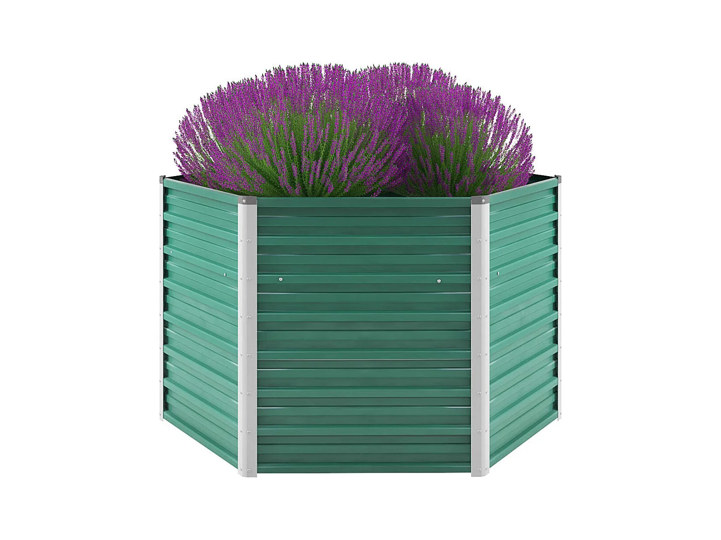 Lit surélevé de jardin Acier galvanisé 129x129x77 cm Vert