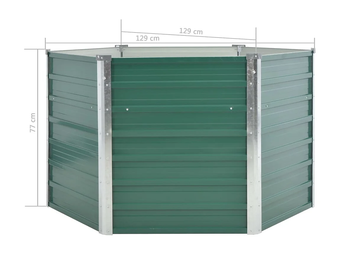 Lit surélevé de jardin Acier galvanisé 129x129x77 cm Vert