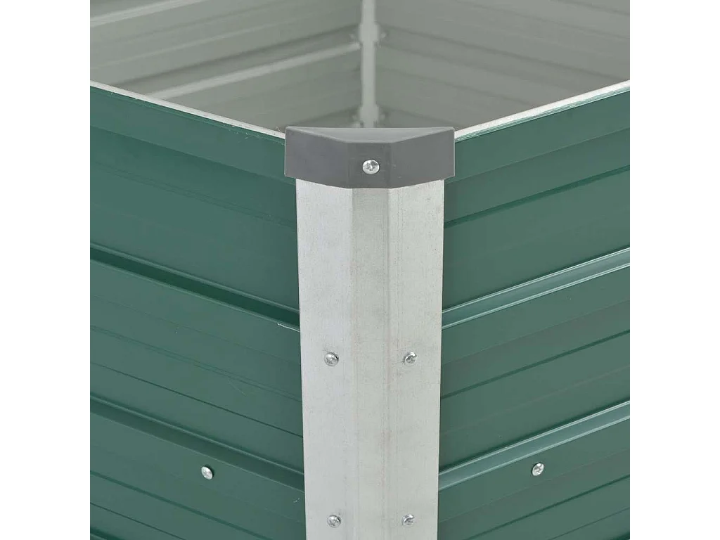 Lit surélevé de jardin Acier galvanisé 129x129x77 cm Vert