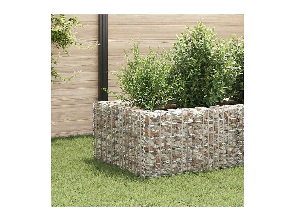 Lit surélevé à gabion Acier 360x90x50 cm