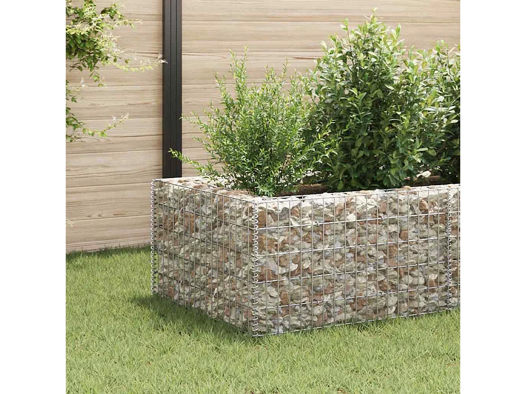 Lit surélevé à gabion Acier 360x90x50 cm