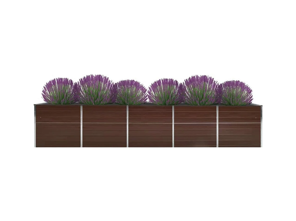 Lit surélevé de jardin Acier galvanisé 400x80x45 cm Marron