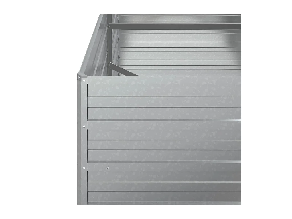 Letto da giardino rialzato 160x80x77 cm Acciaio zincato Argento