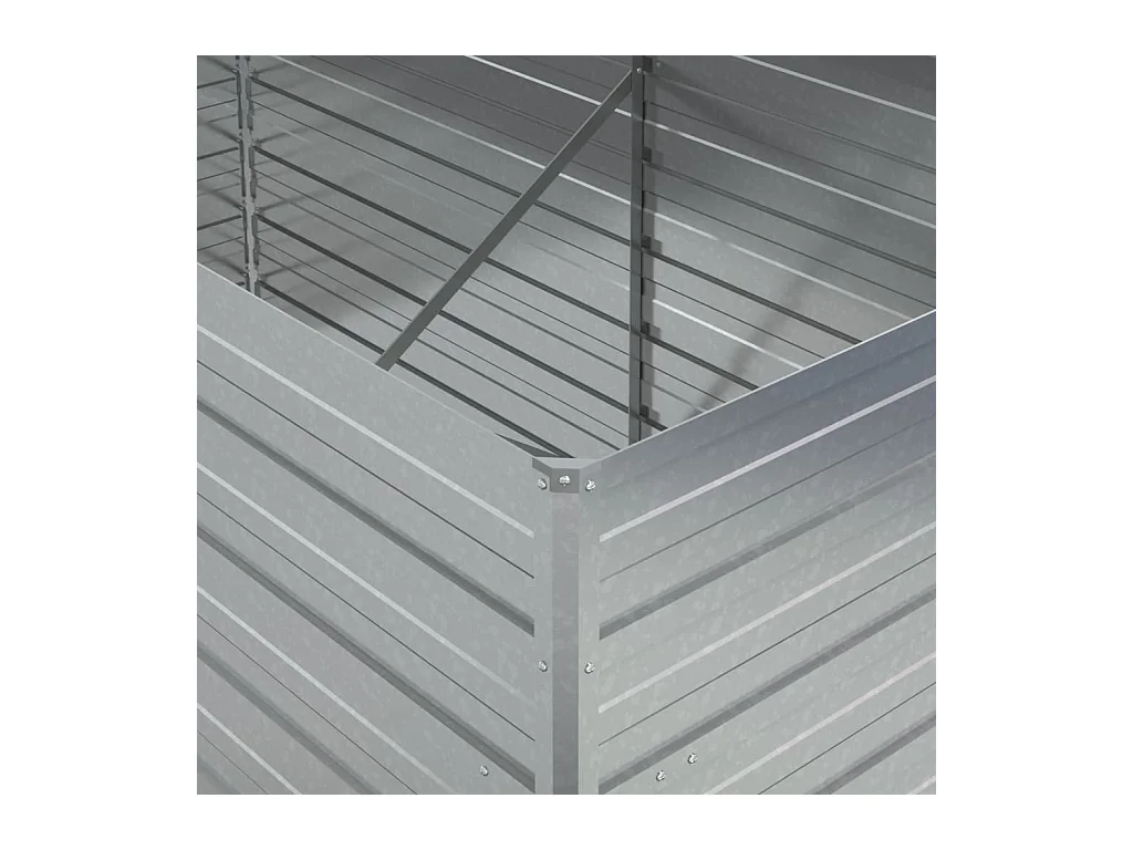 Letto da giardino rialzato 160x80x77 cm Acciaio zincato Argento