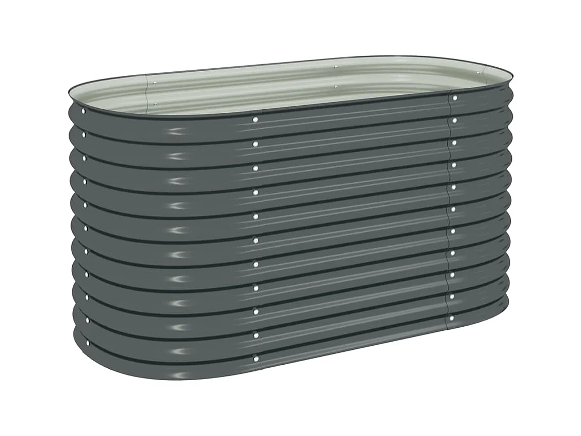 Lit surélevé de jardin 160x80x81 cm Acier galvanisé Gris