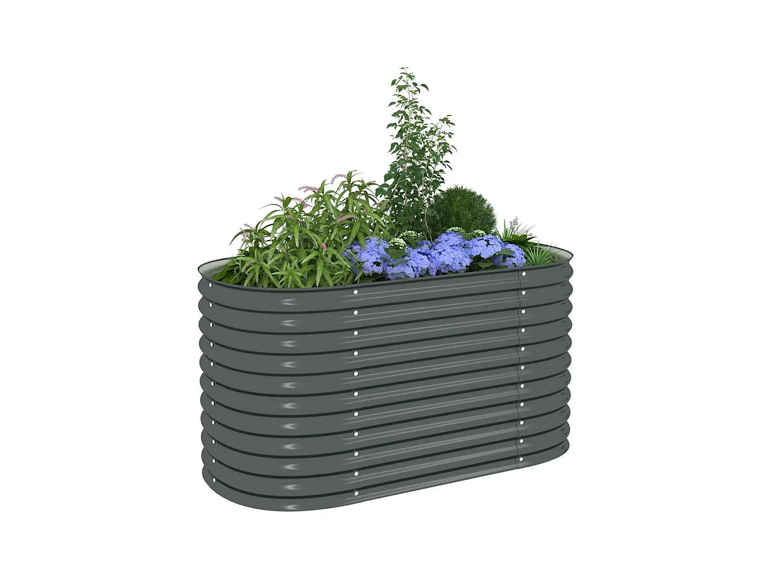 Lit surélevé de jardin 160x80x81 cm Acier galvanisé Gris