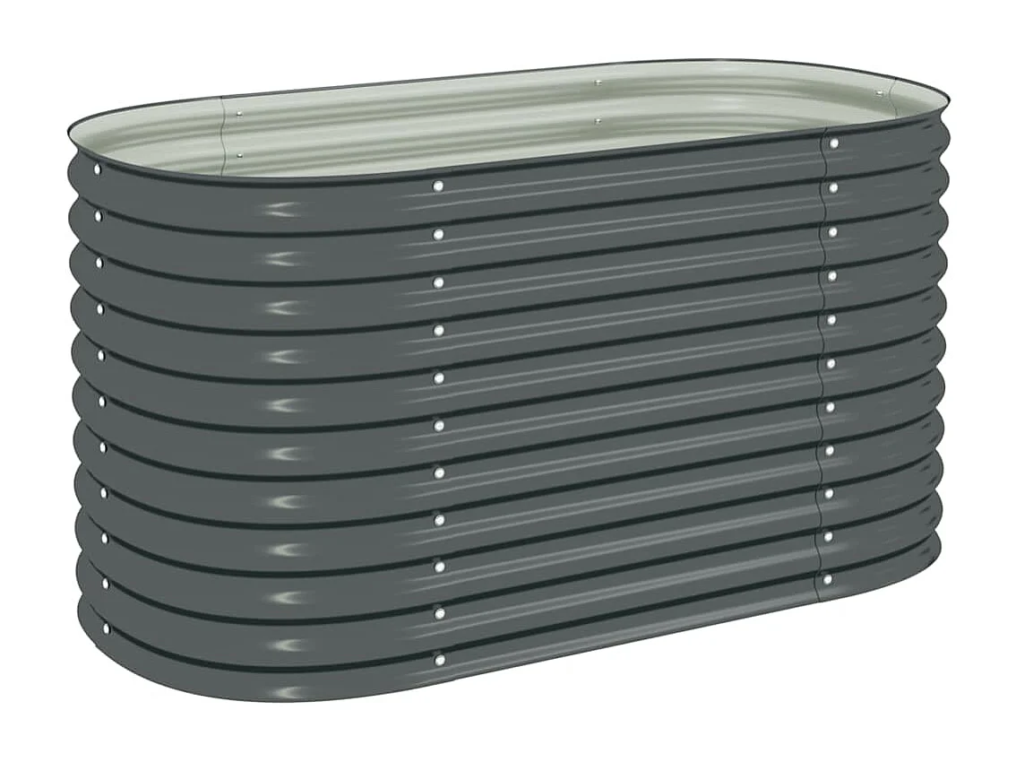Lit surélevé de jardin 160x80x81 cm Acier galvanisé Gris