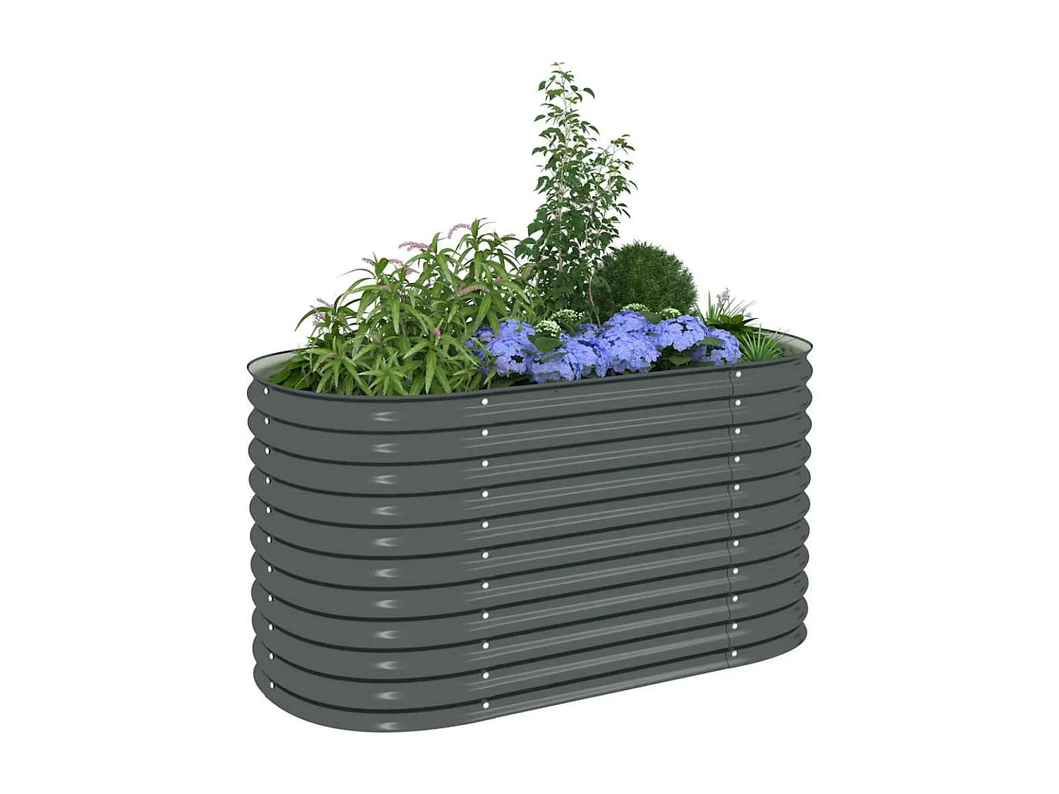 Lit surélevé de jardin 160x80x81 cm Acier galvanisé Gris